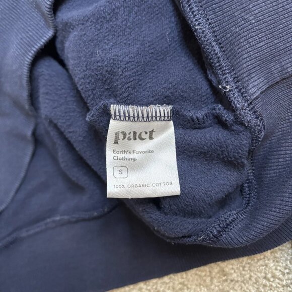 Pact Heart Graphic Love Navy Blue Women's Sweatshirt Organic Cotton Size Small - Picture 4 of 6